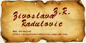 Živoslava Radulović vizit kartica